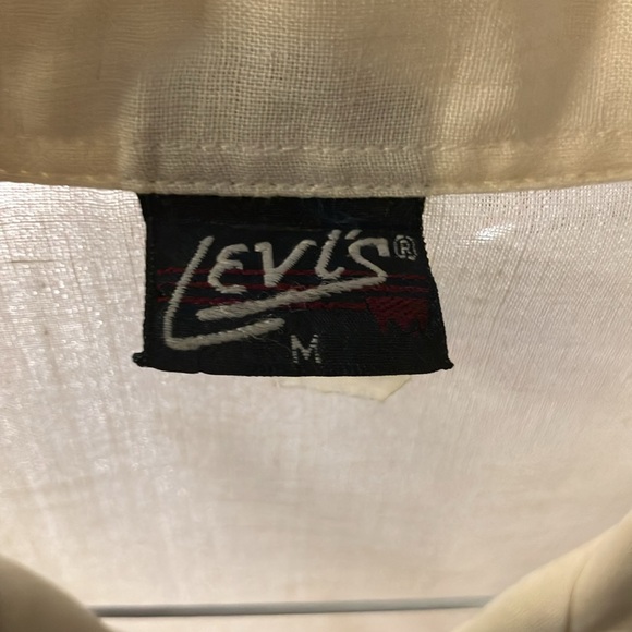 Vintage 50s Linen Levi’s Men’s Medium Short Sleeve - Picture 3 of 5